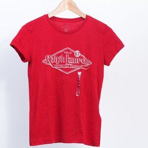 NWT Polo Ralph Lauren Womens 67 Motorcycle Club Red Cotton Graphic T Shirt, XS